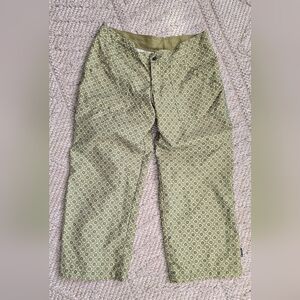 Prana patterned lime green cropped pants Size M